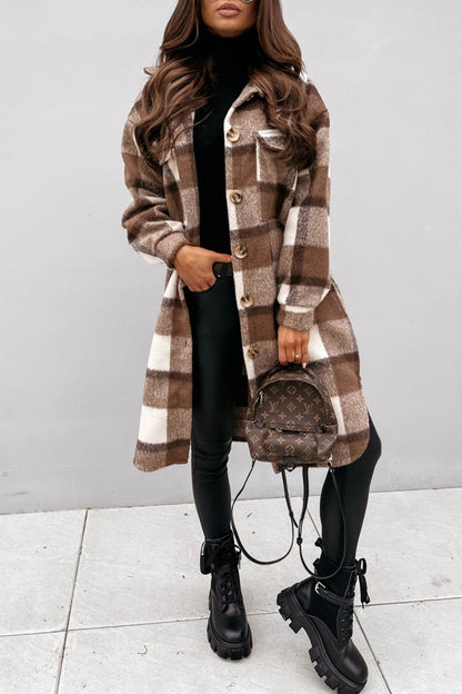 Kariertes Einreihiges Shacket