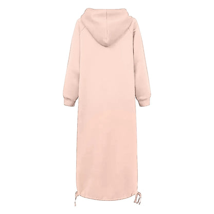 Urbanes hoodie-kleid mit kängurutasche