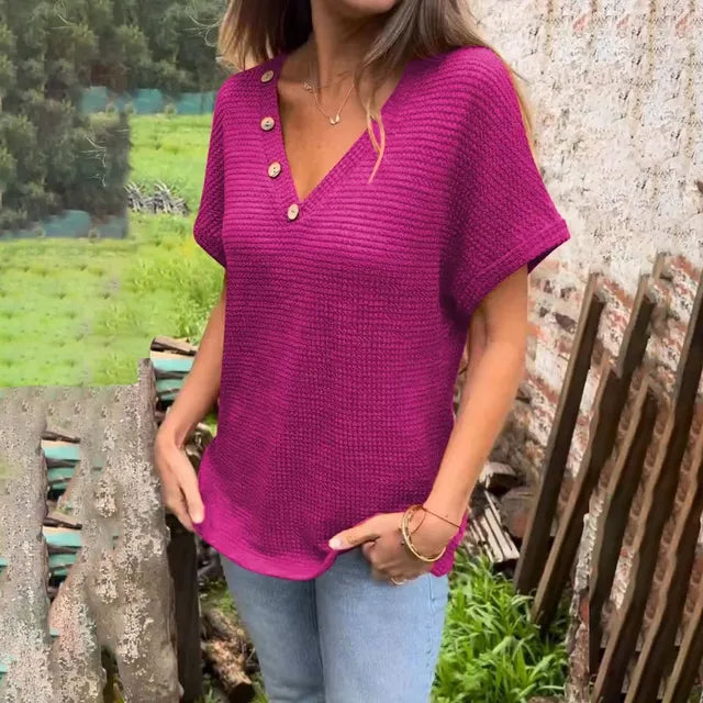 Luisa - Elegantes Schwarzes Strick-Shirt