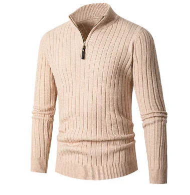 Lässiger herrenpullover mit halbem reißverschluss – modernes strickmuster