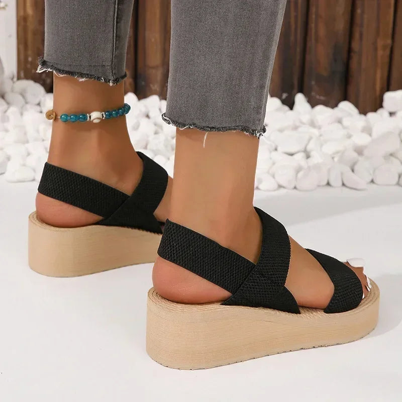 Schwarze Komfort-Sandalen - Zoe