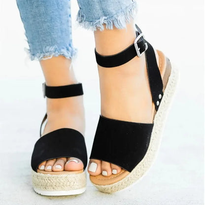 Beige Espadrille-Sandalen - Emma