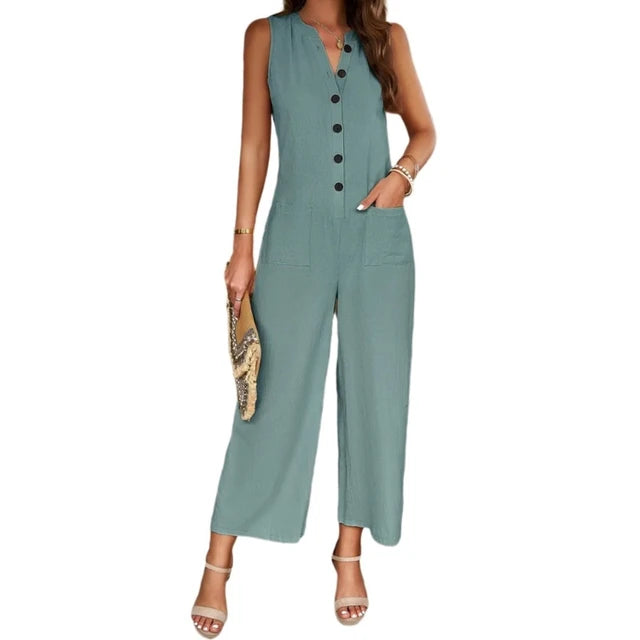 Blaues Business-Jumpsuit - Mia