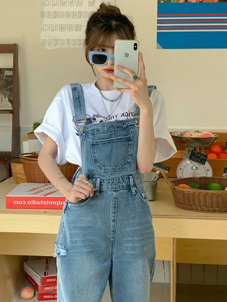 Hellblaue jeans-latzhose - mia