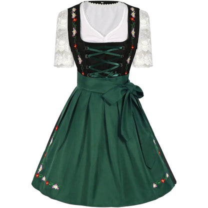 Courtney | dirndl kleid mit blumenstickerei und taftschürze für frauen