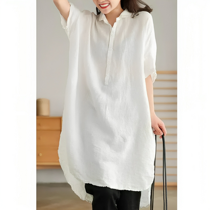 Hemd in Rostrot mit lockerer Passform - Tilda