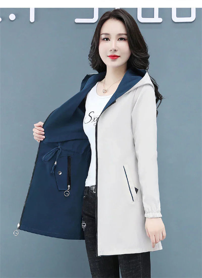 Wolf lange windbreaker-jacke