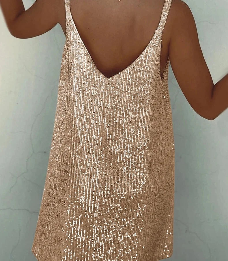 Champagner Glitzerkleid - Helena