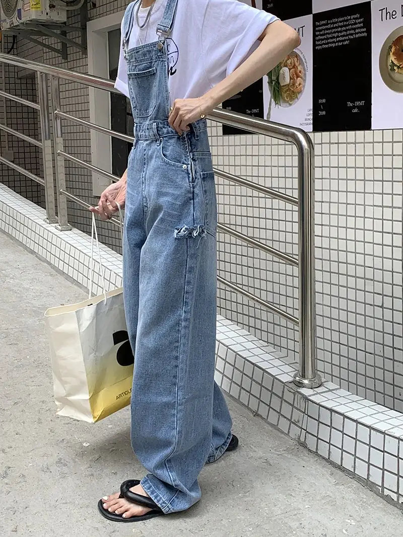 Hellblaue jeans-latzhose - mia