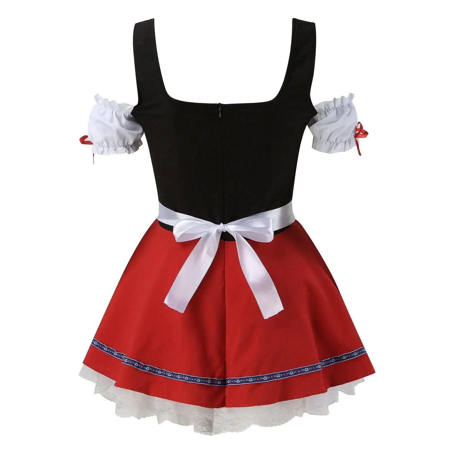 Bodhi | mini-dirndl kleid mit herzschnürung und kontrastschürze für frauen