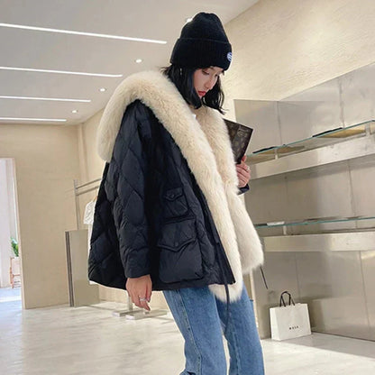 Jacke mit pelzkragen