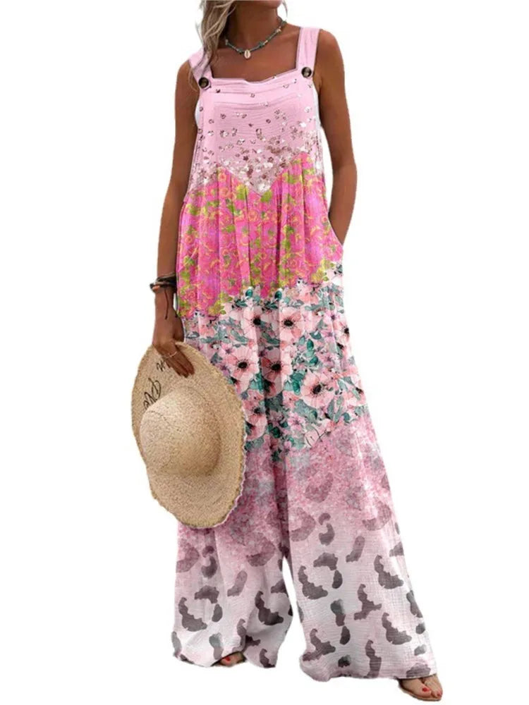 Buntgestreifter blumen-jumpsuit - lena