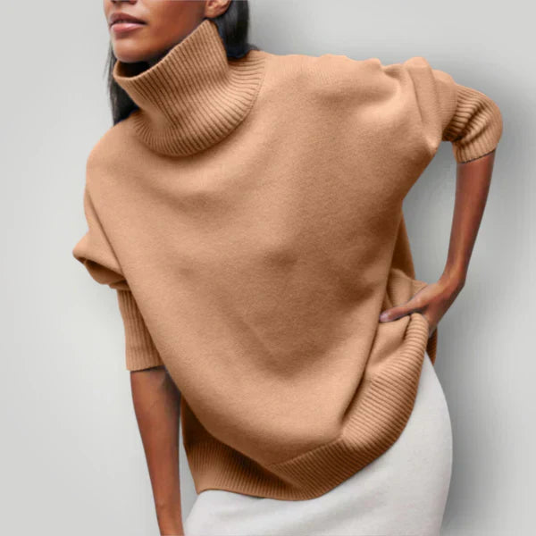 Damen-rollkragenpullover in ubergröße – warmer strickpullover für herbst und winter