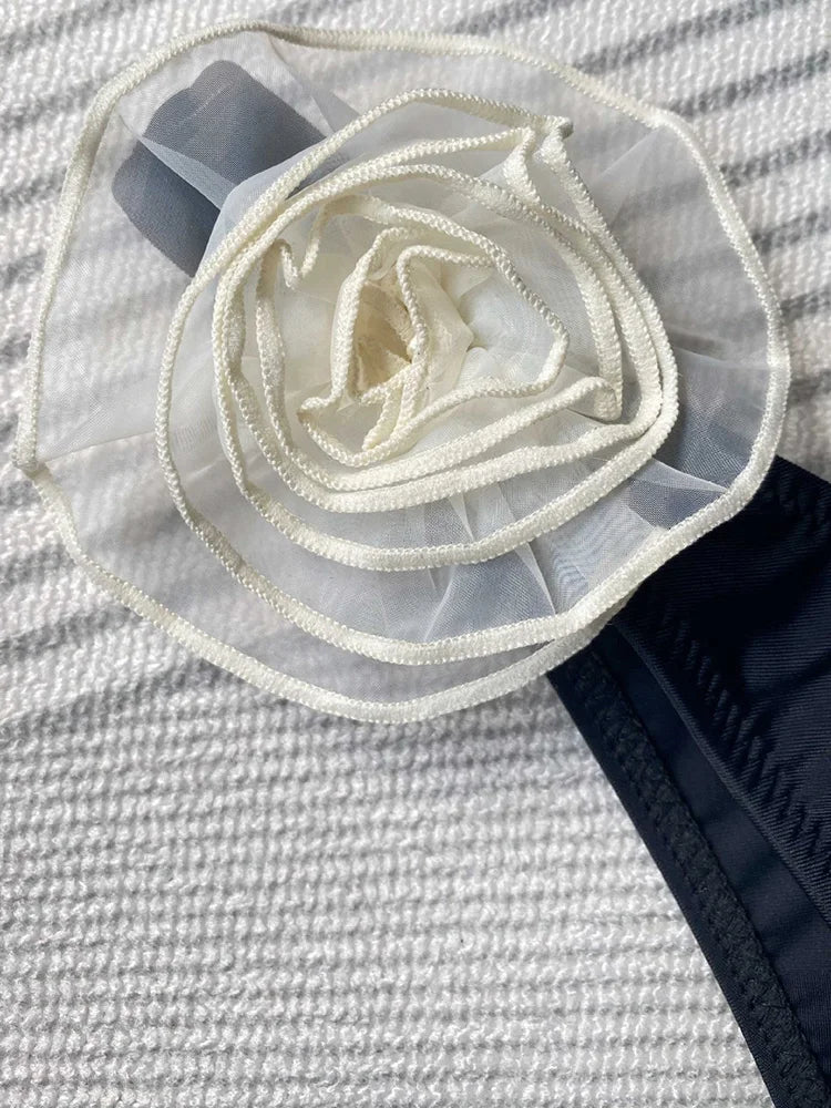 Gestreifter Bikini Rosendetail - Julia