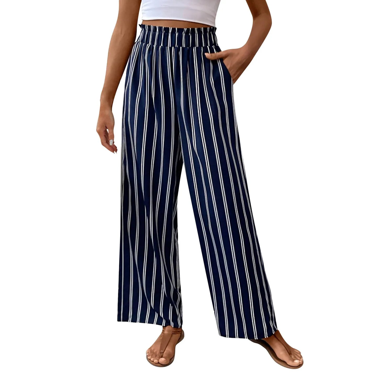 Gestreifte Weite Hose - Mia