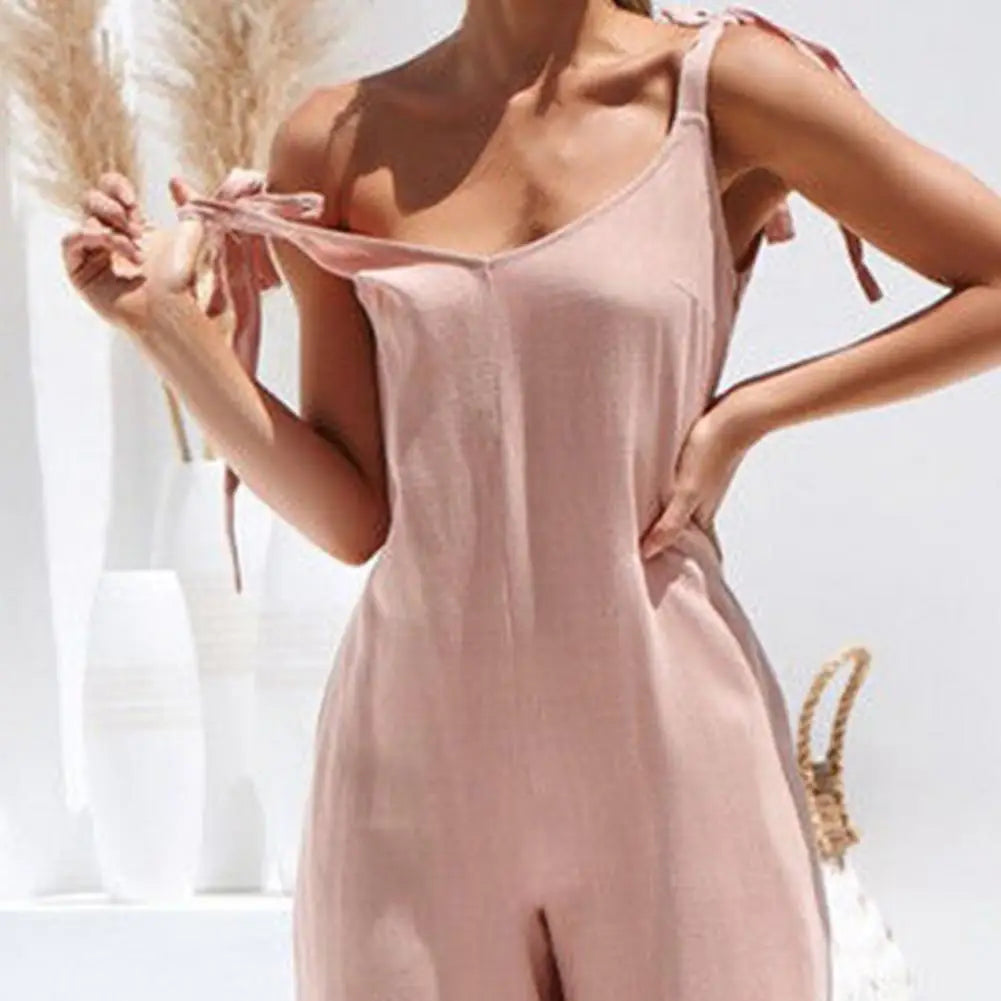 Gelber Jumpsuit mit Schleifen - Emilia