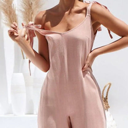 Gelber Jumpsuit mit Schleifen - Emilia