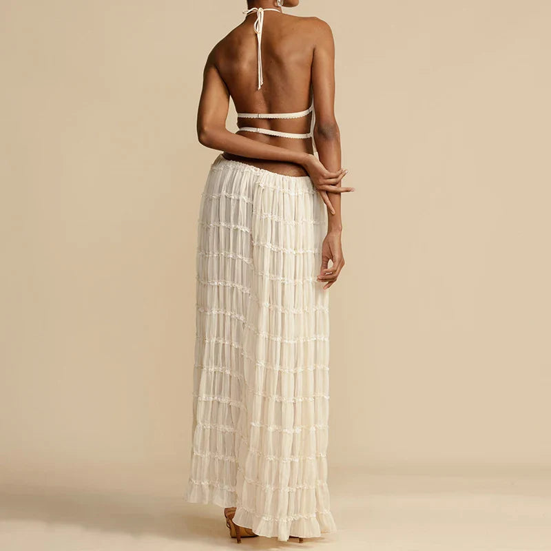 Damen Anzug Schwarz Größe M Polyester Rückenfrei Boho Design-4