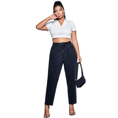 Schwarze High-Waist Jeans - Sophia