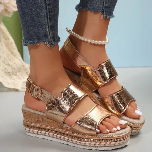 Goldene Glamour-Sandalen - Elisa