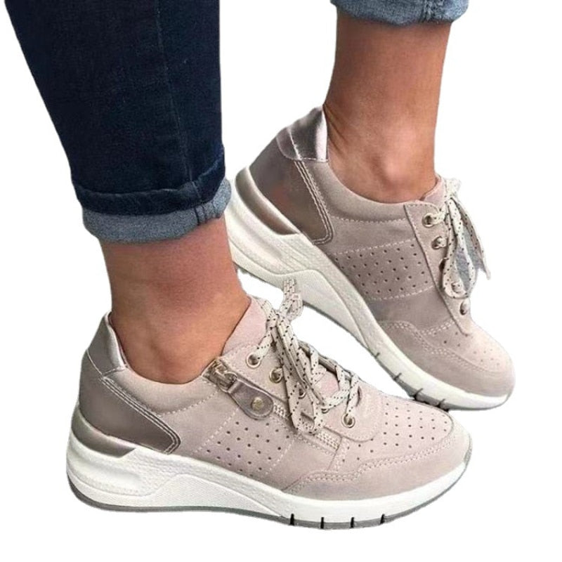 Beige Plateau-Sneaker - Laura