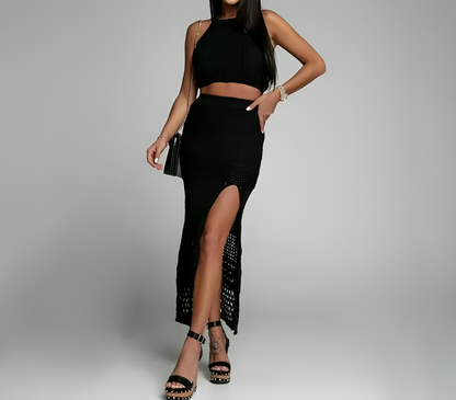 Top & Rock Set Khaki - Leonie