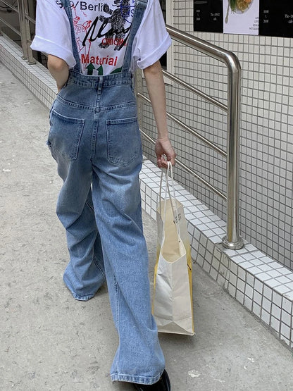 Hellblaue jeans-latzhose - mia