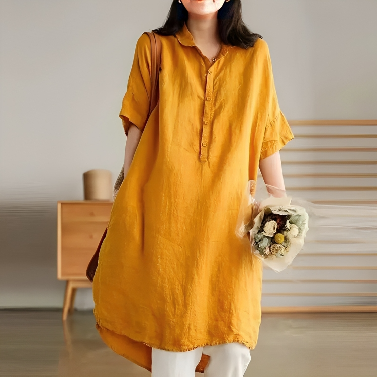 Hemd in Rostrot mit lockerer Passform - Tilda