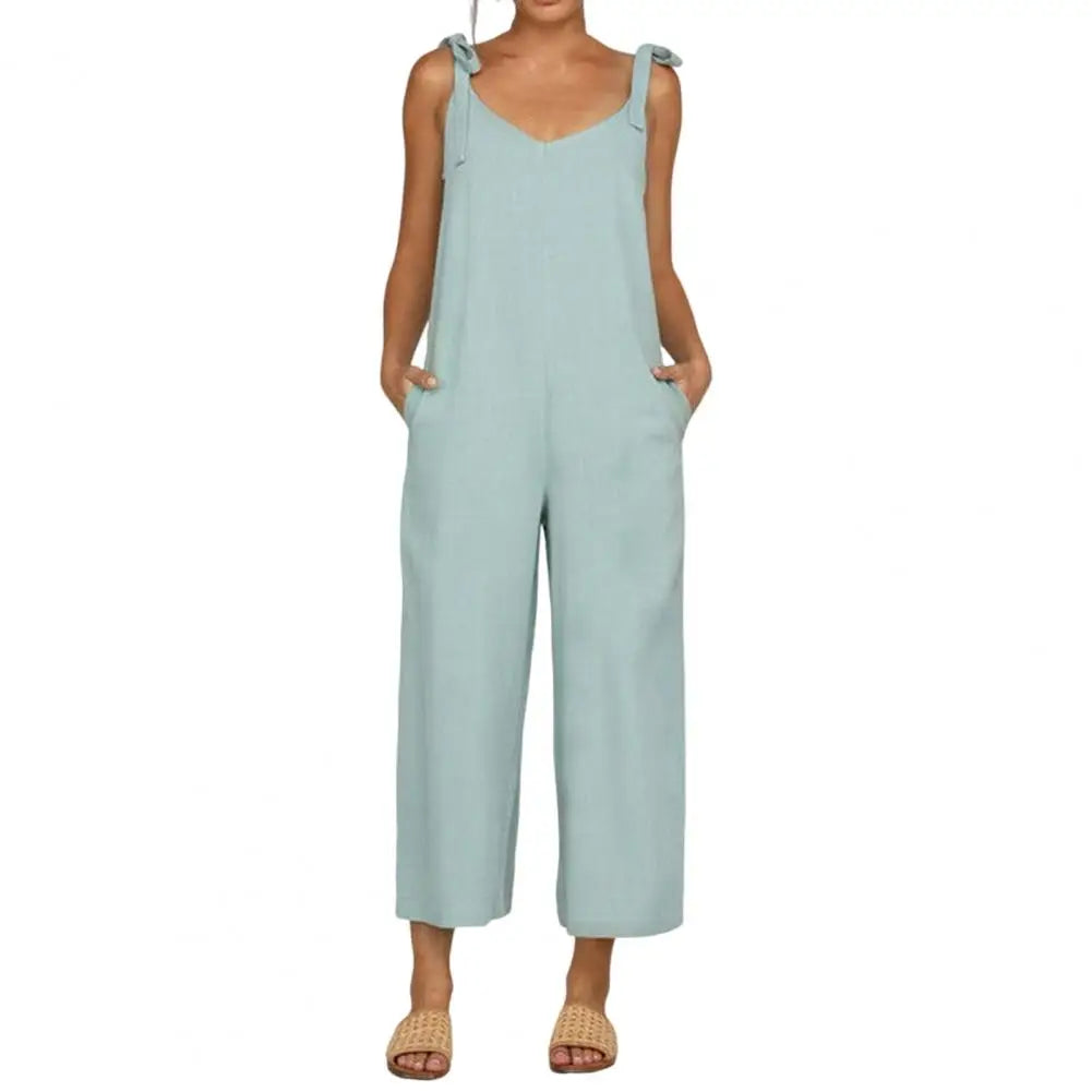 Gelber Jumpsuit mit Schleifen - Emilia