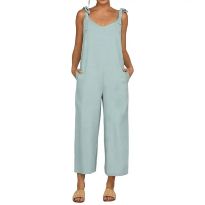 Gelber Jumpsuit mit Schleifen - Emilia