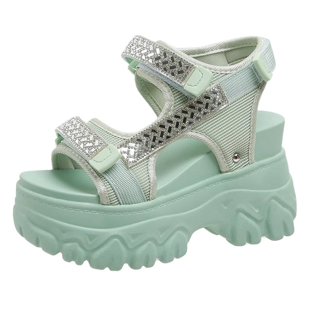 Schwarze Funkelnde Trekking-Sandalen - Zoe