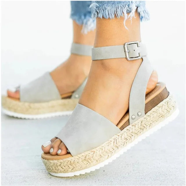 Beige Espadrille-Sandalen - Emma