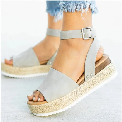 Beige Espadrille-Sandalen - Emma