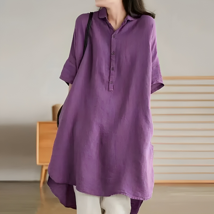 Hemd in Rostrot mit lockerer Passform - Tilda