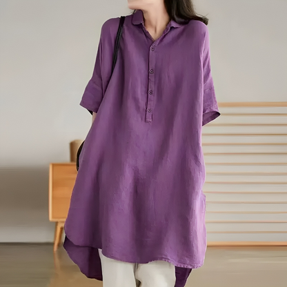 Hemd in Rostrot mit lockerer Passform - Tilda