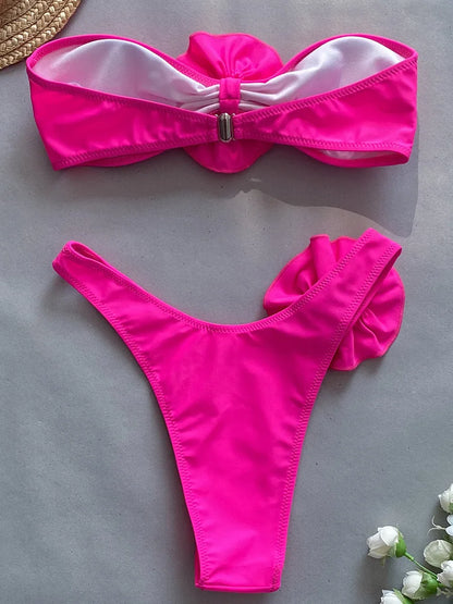 Gestreifter Bikini Rosendetail - Julia