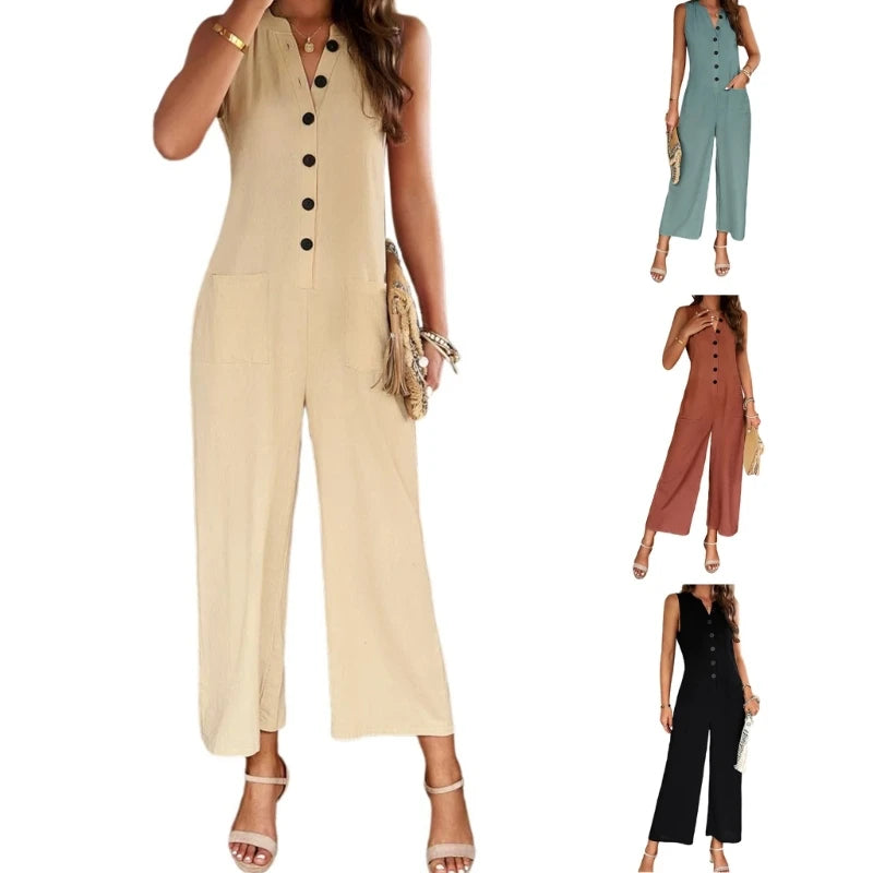 Blaues Business-Jumpsuit - Mia