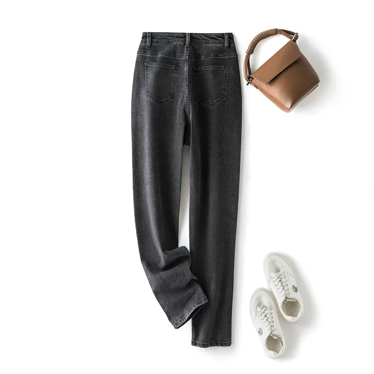 Schwarze High-Waist Jeans - Sophia