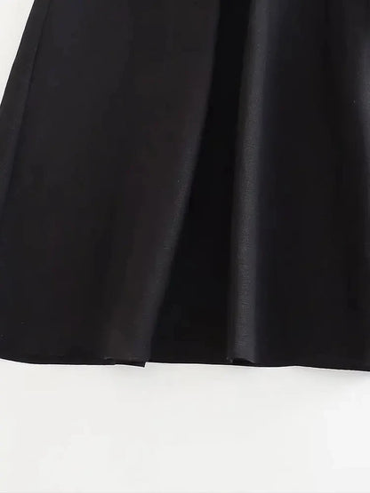 Schwarzes langes Kleid mit tiefem Ausschnitt - Marina