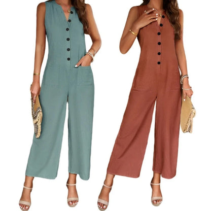 Blaues Business-Jumpsuit - Mia