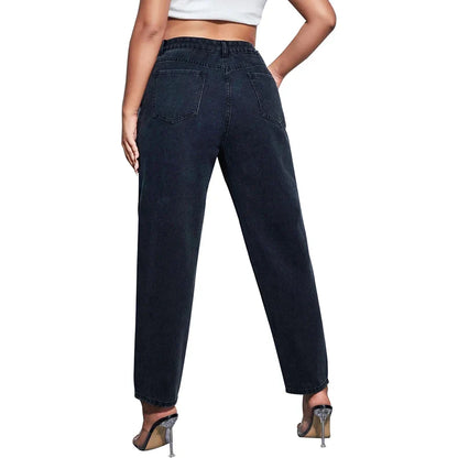 Schwarze High-Waist Jeans - Sophia
