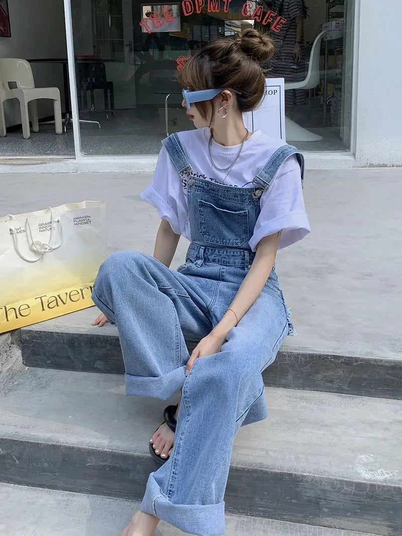 Hellblaue jeans-latzhose - mia