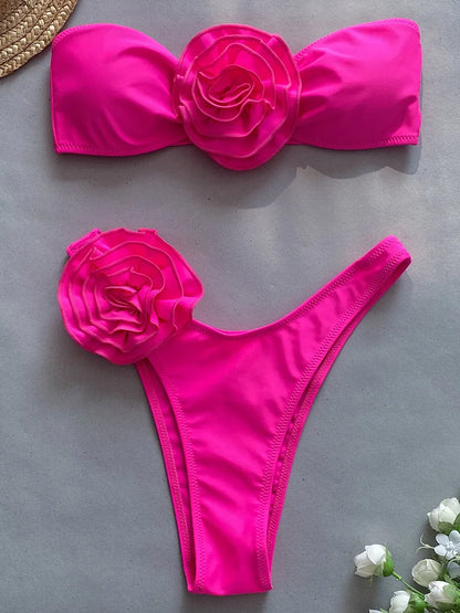 Gestreifter Bikini Rosendetail - Julia