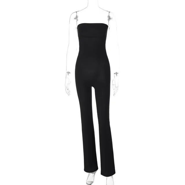 Schwarzer trägerloser Jumpsuit - Fiona