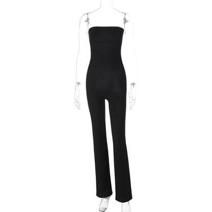 Schwarzer trägerloser Jumpsuit - Fiona