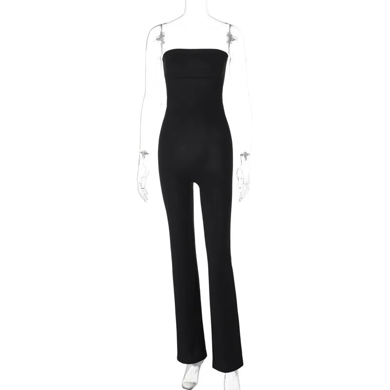 Schwarzer trägerloser Jumpsuit - Fiona