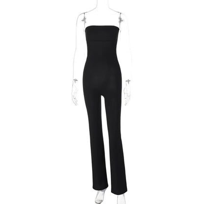 Schwarzer trägerloser Jumpsuit - Fiona