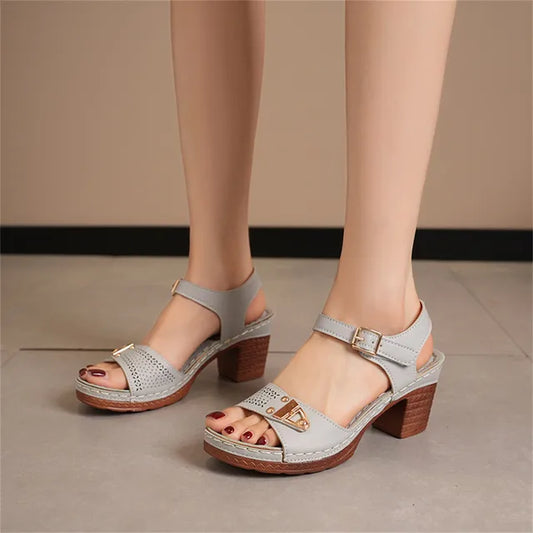 Graue Eleganz-Pumps - Nora