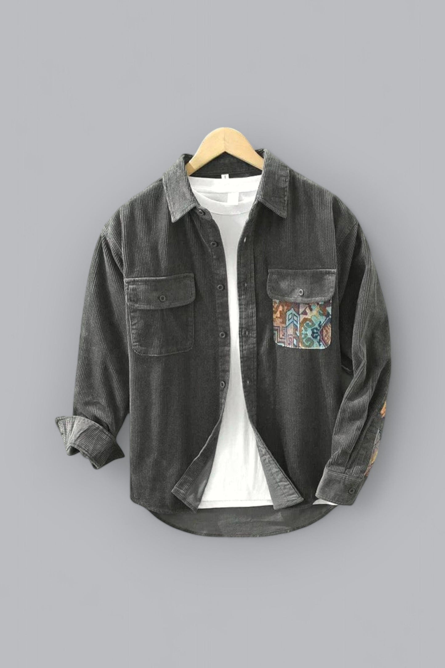 Klassisches Kordhemd Grau - Jonas