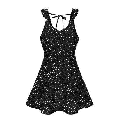 Schwarzes Pünktchen Sommerkleid - Bella
